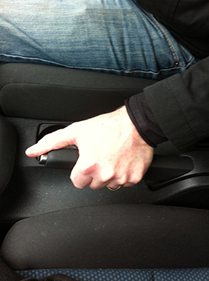 Checking parking brake for excessive wear