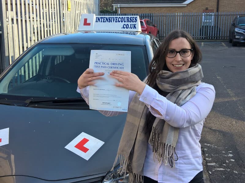 Congratulations to Kate on passing your practical test with the help of George and an intensive driving course from Intensive Courses