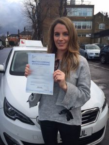 Pupil Antonia in London N18 passes her driving exam with an intensive driving course from Intensive Courses