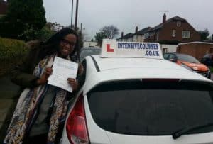 Congratulations to Oby from Lower Edmonton, Enfield, on passing your driving exam with a crash course from Intensive Driving Courses