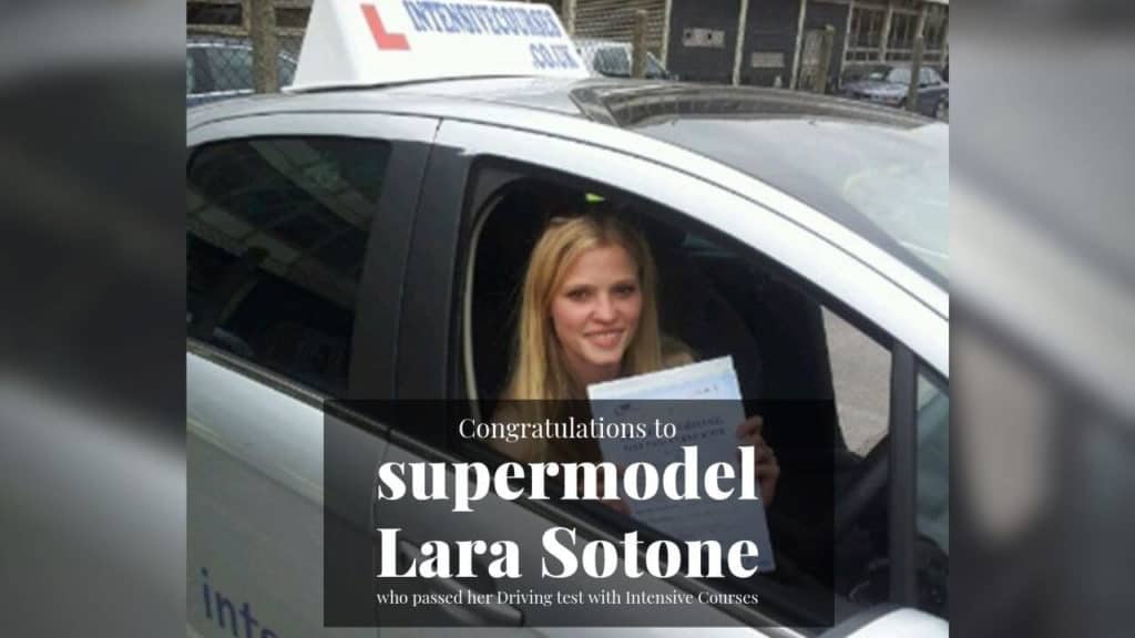 Lara Stone supermodel passes her driving test