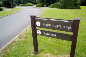 Brexit - Caution speed ramps sign