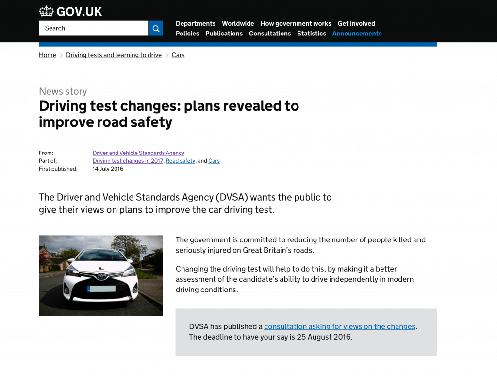 Driving Test Changes - DVSA