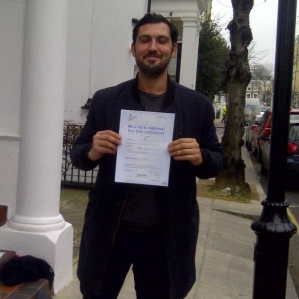 Congratulations to Luis in London N4 who passed his driving test with a crash course from Intensive Courses