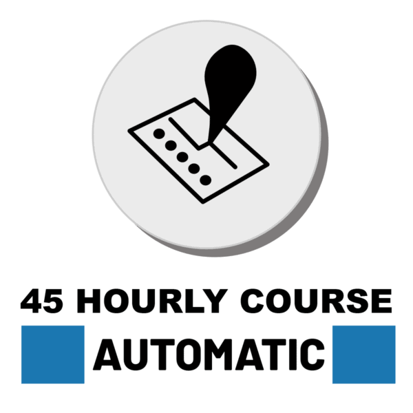 45 hourly course automatic intensive driving course
