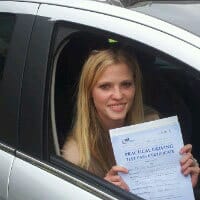 Congratulations to Supermodel Lara Stone in in West Hampsted West who passed her driving test with an intensive driving course