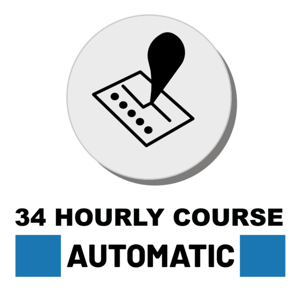 34 hourly course automatic intensive driving course