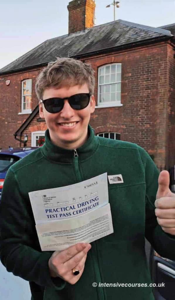 Singer George Ezra, in Barnett, passed his driving test