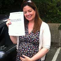 Pregnant pupil passes her Driving Test with Intensive Courses Driving School