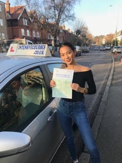 Congratulations to Diana in London E11, Wanstead, on passing your practical test with an intensive driving course