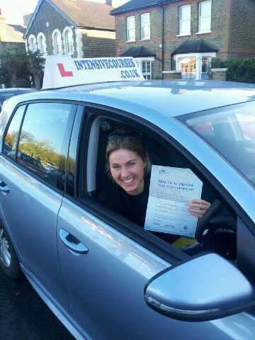 Congratulations to Kitt from London NW6 who passed her Driving test with an intensive driving course