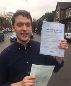 Congratulations to James in London E10 on passing your practical test with a crash course from Intensive Courses