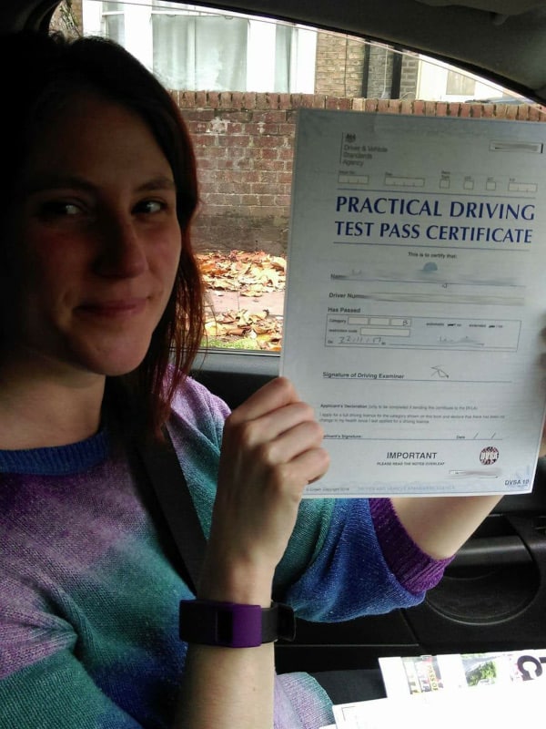 Congratulations to Ruth in London N19 on passing your practical test with the help an intensive driving courses