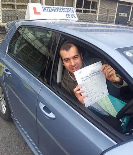 Congratulations to Frederic, London SE2,  on passing your practical test with a crash course from Intensive Courses