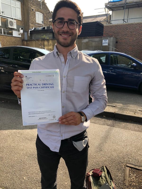 Congratulations to Niccolo Marshall in East London E11 who passed his Driving Test with Intensive Courses