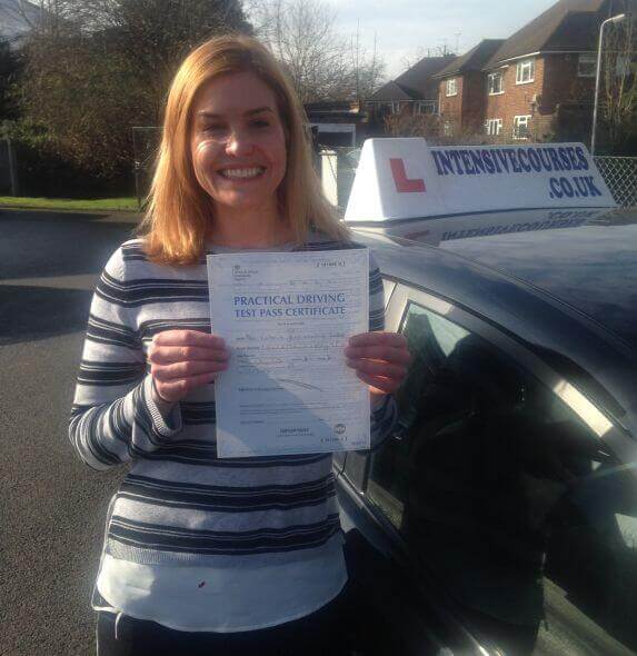 Congratulations to Victoria, from London NW10, on passing your driving test with an intensive driving course and the help of Dinesh from Intensive Courses