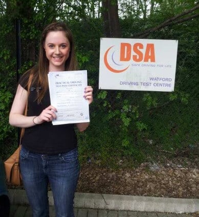 Congratulations to Zoe, London NW11, on passing your Driving Test with an intensive driving course from Intensive Courses