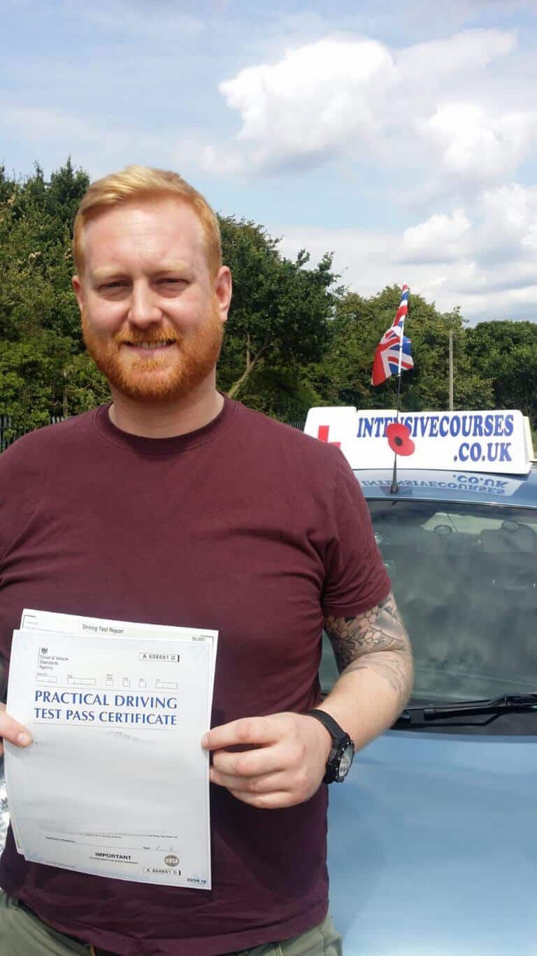 Congratulations to Matt, London SW4, on passing your practical test with an intensive driving course with the help of Gary from Intensive Courses