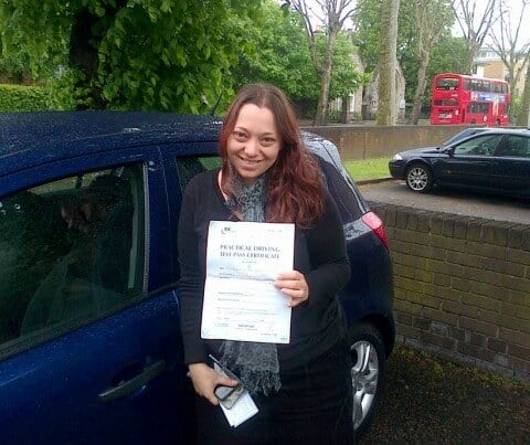 Congratulations to Sharon in London W12 who passed her Driving Test with Intensive Courses