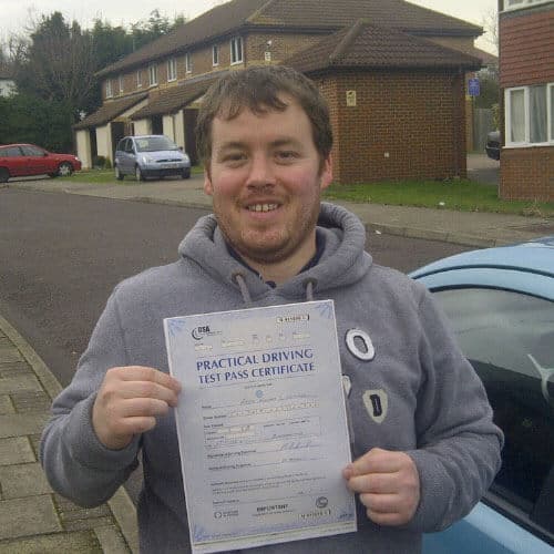 Congratulations to Lee on passing your practical test with an intensive driving course and the help of Dennis from Intensive Courses