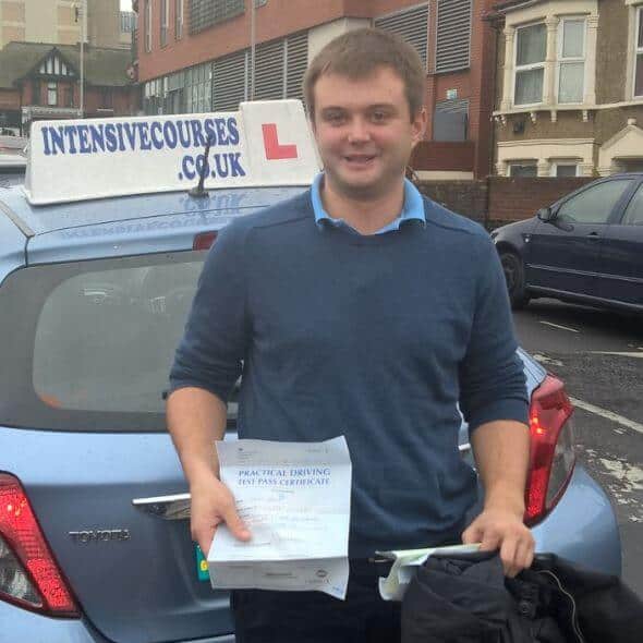 Congratulations to Aidan in London W8 on passing your practical test with an intensive driving course from Intensive Courses