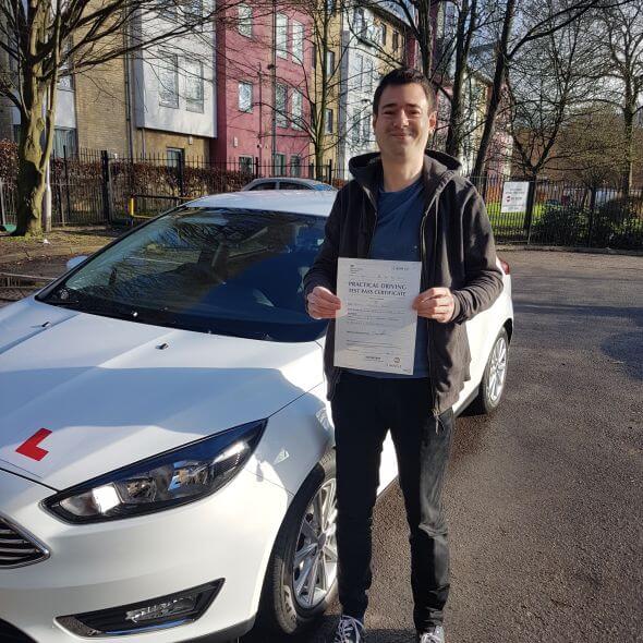 Congratulations to Thomas on passing your practical test with an intensive driving course and the help of Yousouff from Intensive Courses
