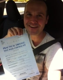 Congratulations to Chris on passing your practical test with an intensive driving course from Intensive Courses