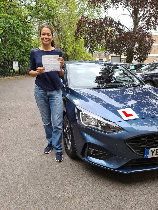 Naomi passed at Wood Green Driving Test Centre with an intensive Driving course and the help of  Yousouff from Intensive Courses driving school